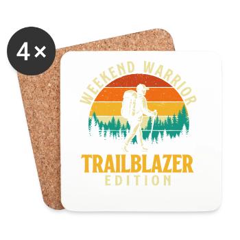 Weekend Warrior Trailblazer Funny Hiking Adventure - Coasters (set of 4) - white - Front