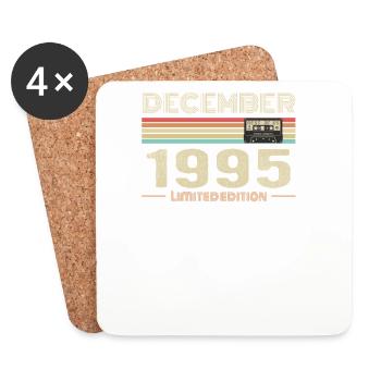 Décembre 1995 anniversaire Décembre 1995 Décembre - Dessous de verre (lot de 4) - blanc - Devant