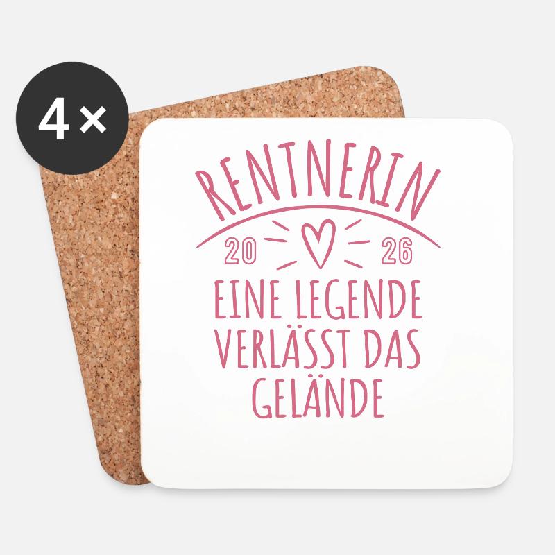 Rentnerin 2026 - Ruhestand - Pension - Untersetzer (4er-Set) - Weiß