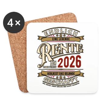 Vintage Pension 2026 | Retirement | Pension Shirt - Coasters (set of 4) - white - Front