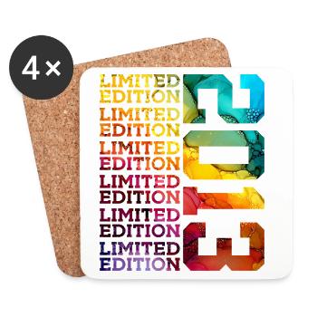 LIMITED EDITION 2013 13 YEARS 13TH BIRTHDAY - Coasters (set of 4) - white - Front