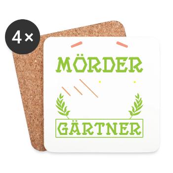 Garden Gardener Gardening Gardening Gardening Gardening - Coasters (set of 4) - white - Front