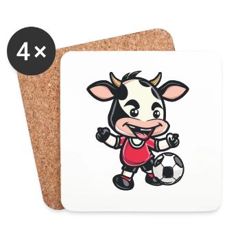 Baby-foot Vache - Dessous de verre (lot de 4) - blanc - Devant