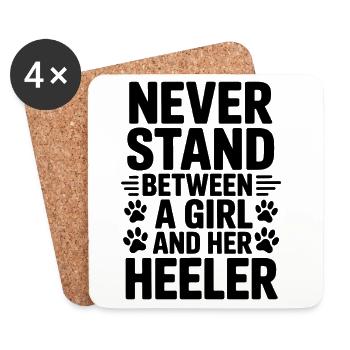 Chien de bétail australien Drôle Heeler Cadeau - Dessous de verre (lot de 4) - blanc - Devant