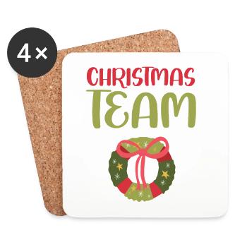 Noël de l’équipe Weihnachten - Dessous de verre (lot de 4) - blanc - Devant