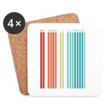 My name is Barbara - Coasters (set of 4) - white - Front