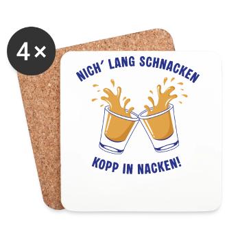Nordic toast: Nich lang schnacken... - Coasters (set of 4) - white - Front
