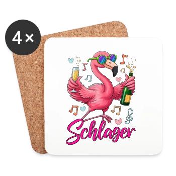 Official Schlager Party Crew - Untersetzer (4er-Set) - Weiß - Vorne