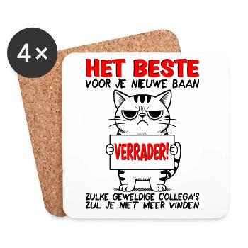 Nouveau travail Cadeau d’adieu Collègue d’adieu - Dessous de verre (lot de 4) - blanc - Devant
