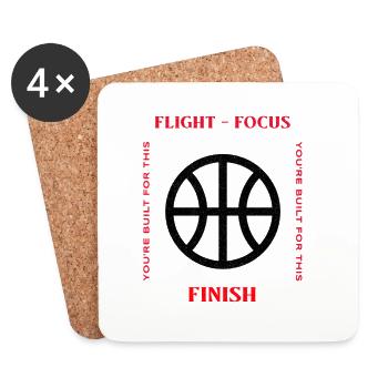 Flight, Focus, Finish Design - Coasters (set of 4) - white - Front