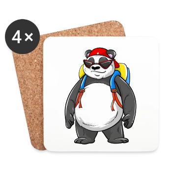 Panda Backpack Ready Back to School 2026 Vibes - Coasters (set of 4) - white - Front