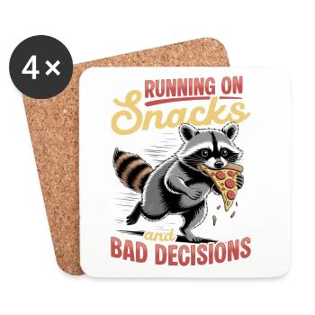 Funny Raccoon - Untersetzer (4er-Set) - Weiß - Vorne