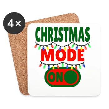 Mode Noël activé - dictons de Noël amusants - Dessous de verre (lot de 4) - blanc - Devant