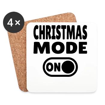 Mode Noël activé - dictons de Noël amusants - Dessous de verre (lot de 4) - blanc - Devant