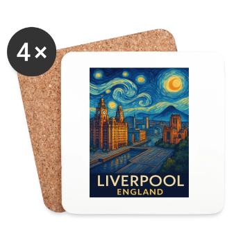 Liverpool England - Untersetzer (4er-Set) - Weiß - Vorne