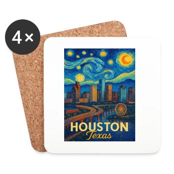 Houston Texas - Untersetzer (4er-Set) - Weiß - Vorne