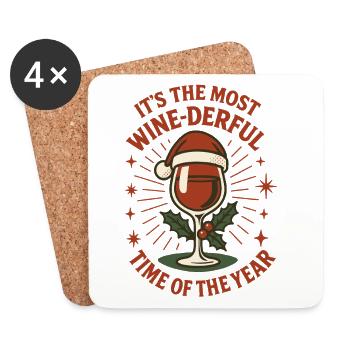 Christmas It's The Most Wine-Derful Time Of The - Coasters (set of 4) - white - Front