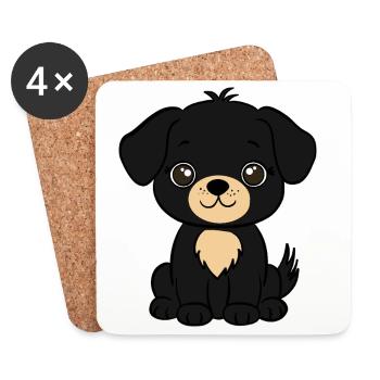 Chien - Dessous de verre (lot de 4) - blanc - Devant