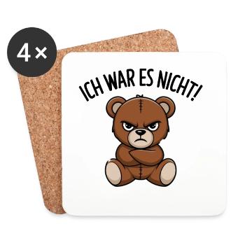 Ich War Es Nicht Lustiger Bär Mit Süßem Gesicht - Untersetzer (4er-Set) - Weiß - Vorne