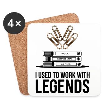 J’avais l’habitude de travailler avec les légendes Cadeau d’adieu pour collègue - Dessous de verre (lot de 4) - blanc - Devant