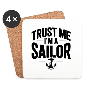 Trust Me I’m a Sailor - Coasters (set of 4) - white - Front