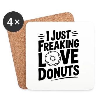 Ich liebe Donuts einfach verdammt noch mal - Untersetzer (4er-Set) - Weiß - Vorne