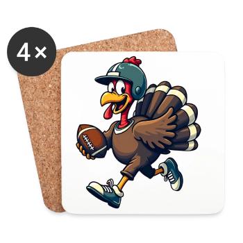 Thanksgiving Football Truthahn - Untersetzer (4er-Set) - Weiß - Vorne