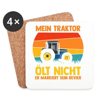 Landwirt Bauernhof Farmer Bauer Traktor - Untersetzer (4er-Set) - Weiß - Vorne