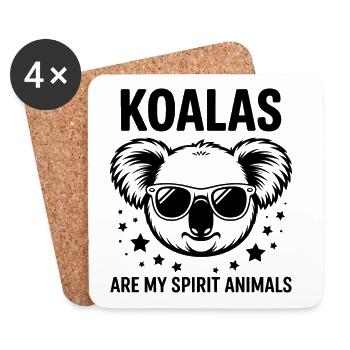 Koala Spruch Koalas Lustiges Koala Geschenk - Untersetzer (4er-Set) - Weiß - Vorne