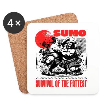 SUMO - Survival Of The Fattest - Untersetzer (4er-Set) - Weiß - Vorne