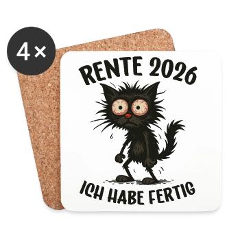 Rente 2026 J’ai terminé Prévoyance Retraite - Dessous de verre (lot de 4) - blanc - Devant