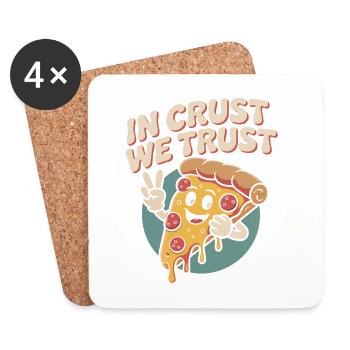Pizza rétro - Dessous de verre (lot de 4) - blanc - Devant