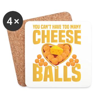 Costume de boule de fromage Foodie pour femmes Snacks - Dessous de verre (lot de 4) - blanc - Devant