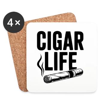 La vie du cigare - Dessous de verre (lot de 4) - blanc - Devant