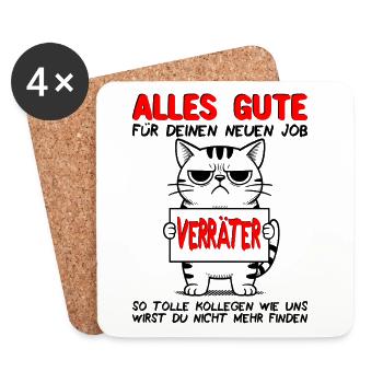 Collègue d’adieu Cadeau d’adieu Changement d’emploi - Dessous de verre (lot de 4) - blanc - Devant