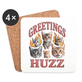 Salutations Huzz Bootleg inportable - Dessous de verre (lot de 4) - blanc - Devant