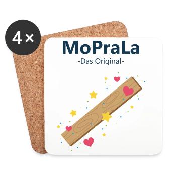 Holzstab voller Herzen und Sterne, die MoPraLa... - Untersetzer (4er-Set) - Weiß - Vorne