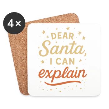 Dear Santa I Can Explain Funny Xmas Design - Coasters (set of 4) - white - Front