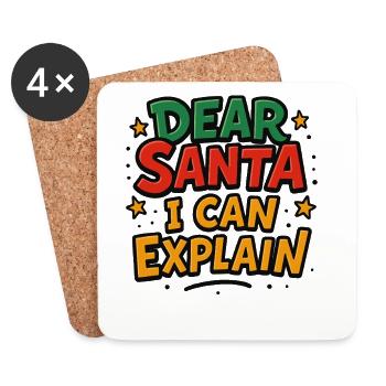 Dear Santa I Can Explain Funny Christmas - Coasters (set of 4) - white - Front