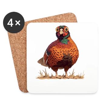 Pheasants Pheasant - Coasters (set of 4) - white - Front