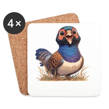 Pheasants Pheasant - Coasters (set of 4) - white - Front