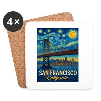 San Francisco Kalifornien - Untersetzer (4er-Set) - Weiß - Vorne
