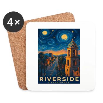 Riverside Kalifornien - Untersetzer (4er-Set) - Weiß - Vorne