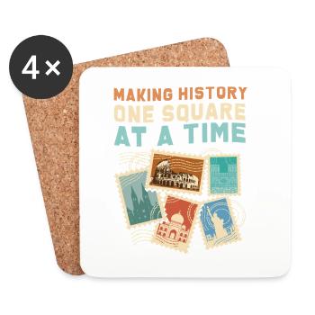 Stamps Philatelist Stamp Collection - Coasters (set of 4) - white - Front