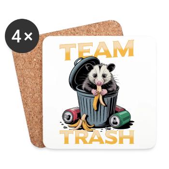Drôle d’opossum - Dessous de verre (lot de 4) - blanc - Devant