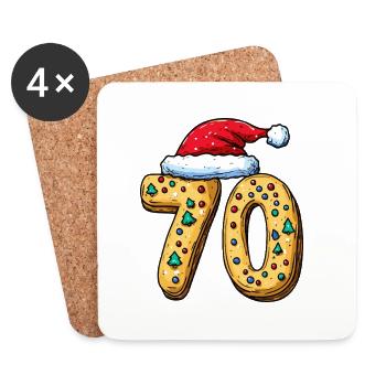 70 Number Biscuit Christmas - Coasters (set of 4) - white - Front