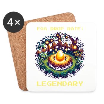 Taux d’œufs légendaires | Humour gamer - Dessous de verre (lot de 4) - blanc - Devant