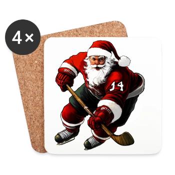 Weihnachten Eishockeyspieler - Coasters (set of 4) - white - Front