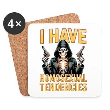I Have Homosexual Tendencies Unwearable Bootleg - Coasters (set of 4) - white - Front