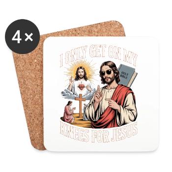 Je ne me mets à genoux que pour Jésus inportable - Dessous de verre (lot de 4) - blanc - Devant